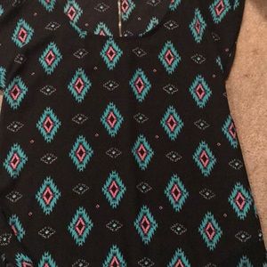 Pink Rose shirt. Back half zipper